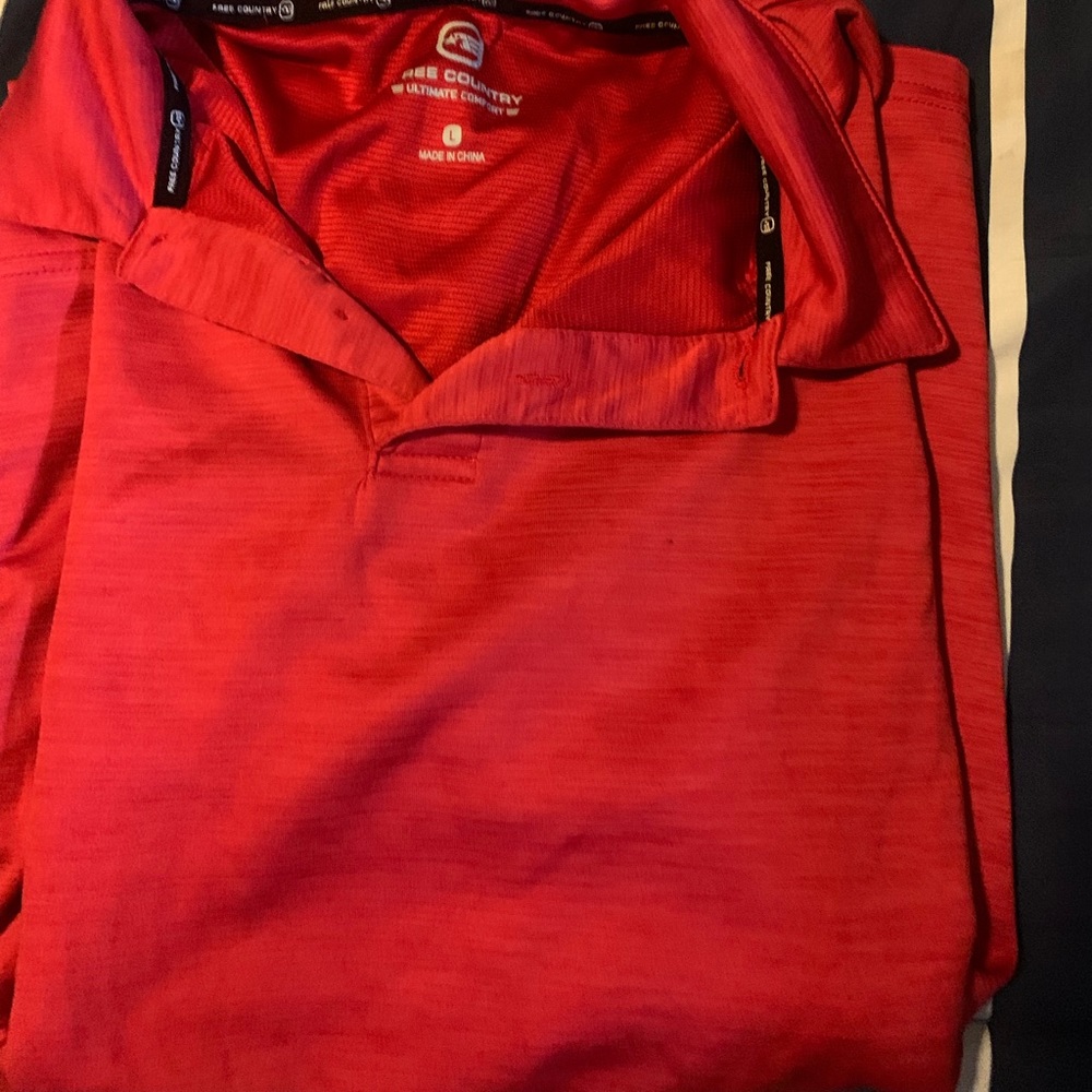 Red polo shirt